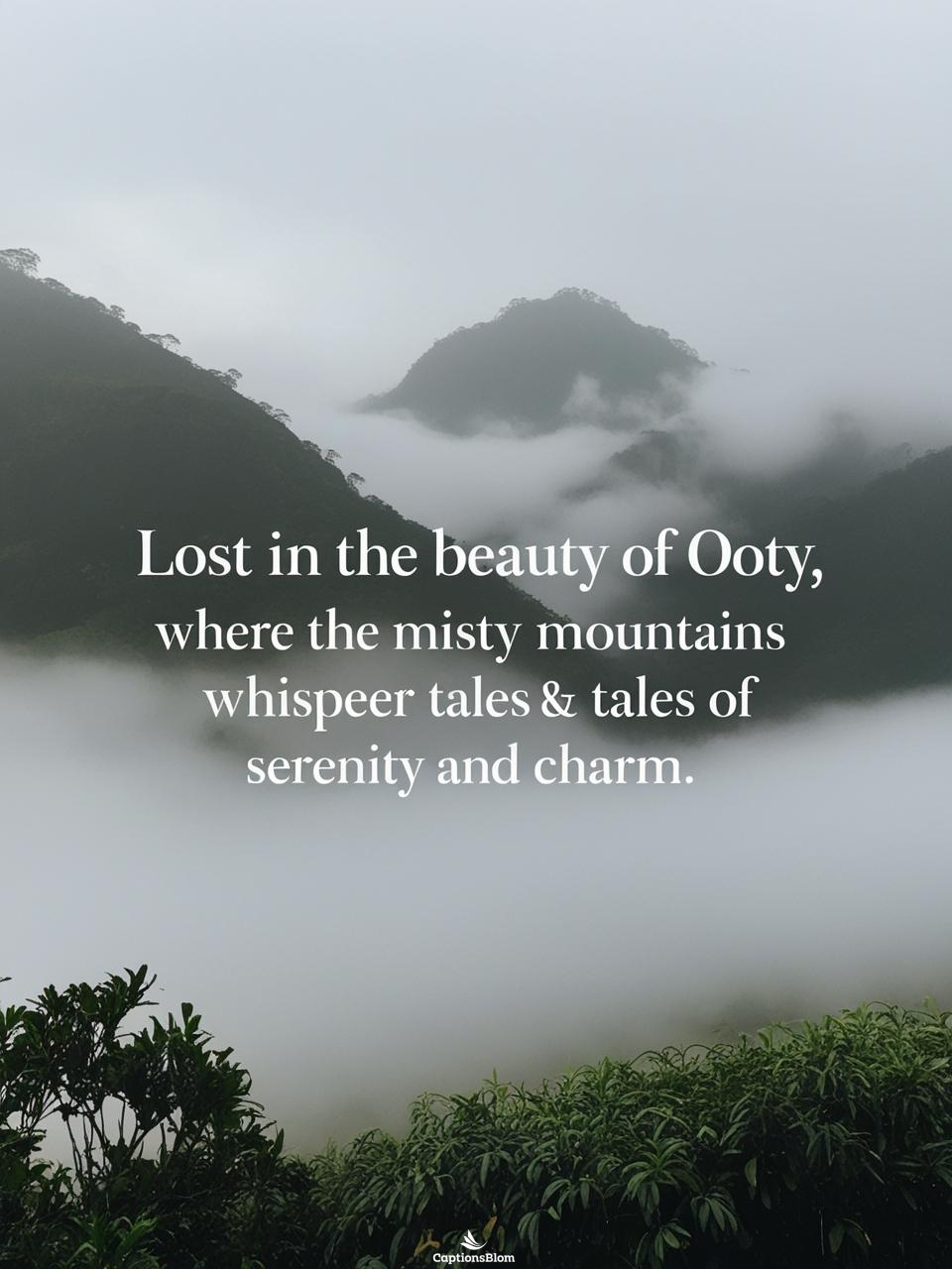 Short Trip Ooty Captions For Instagram